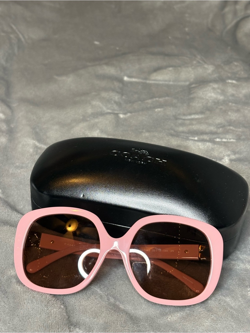 Coach Oversized Pink Frame Sunglasses with Brown Lenses